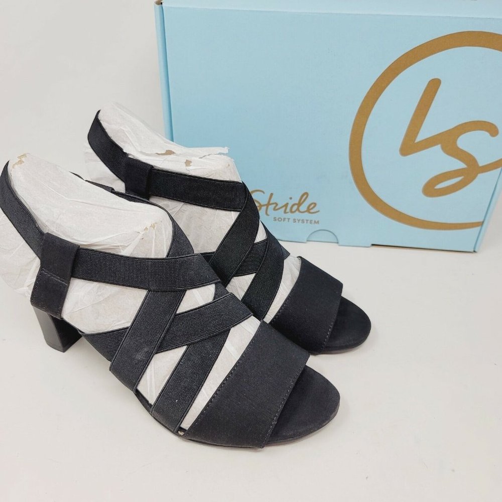 LifeStride Women's Charlotte Black Heeled Sandals Size 7.5